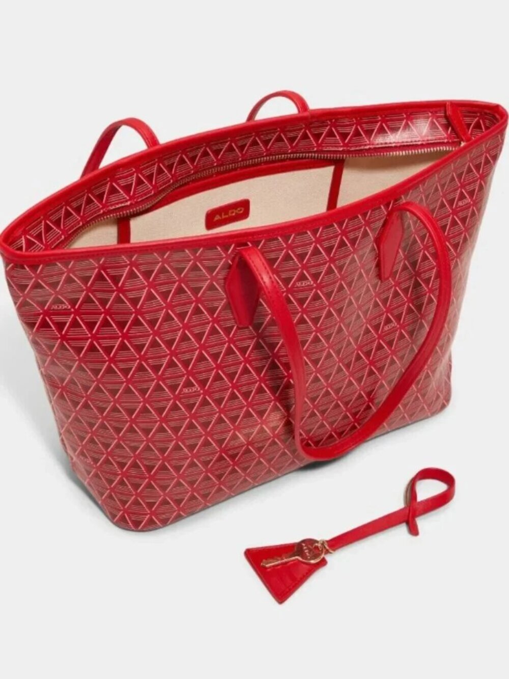 NWT Aldo Lost Key Tote Bag Purse Red - Picture 3 of 3